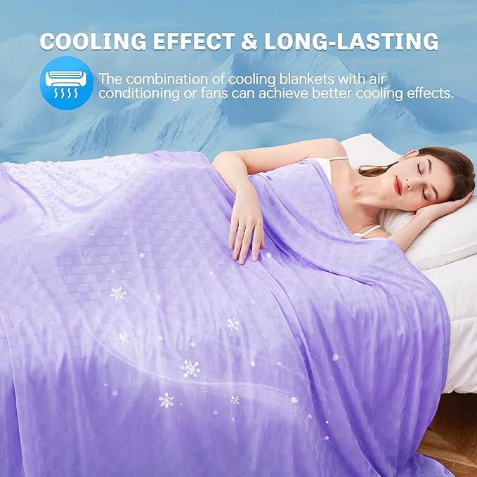 AmyHomie Cooling Summer Blanket with Double Sided Cold Effect, Breathable, Lightweight, Arc-Chill Q-Max>0.5 Cool Fiber, for Hot Sleepers Night Sweats, Dark Gray Checkered, 90"x90"Queen Size