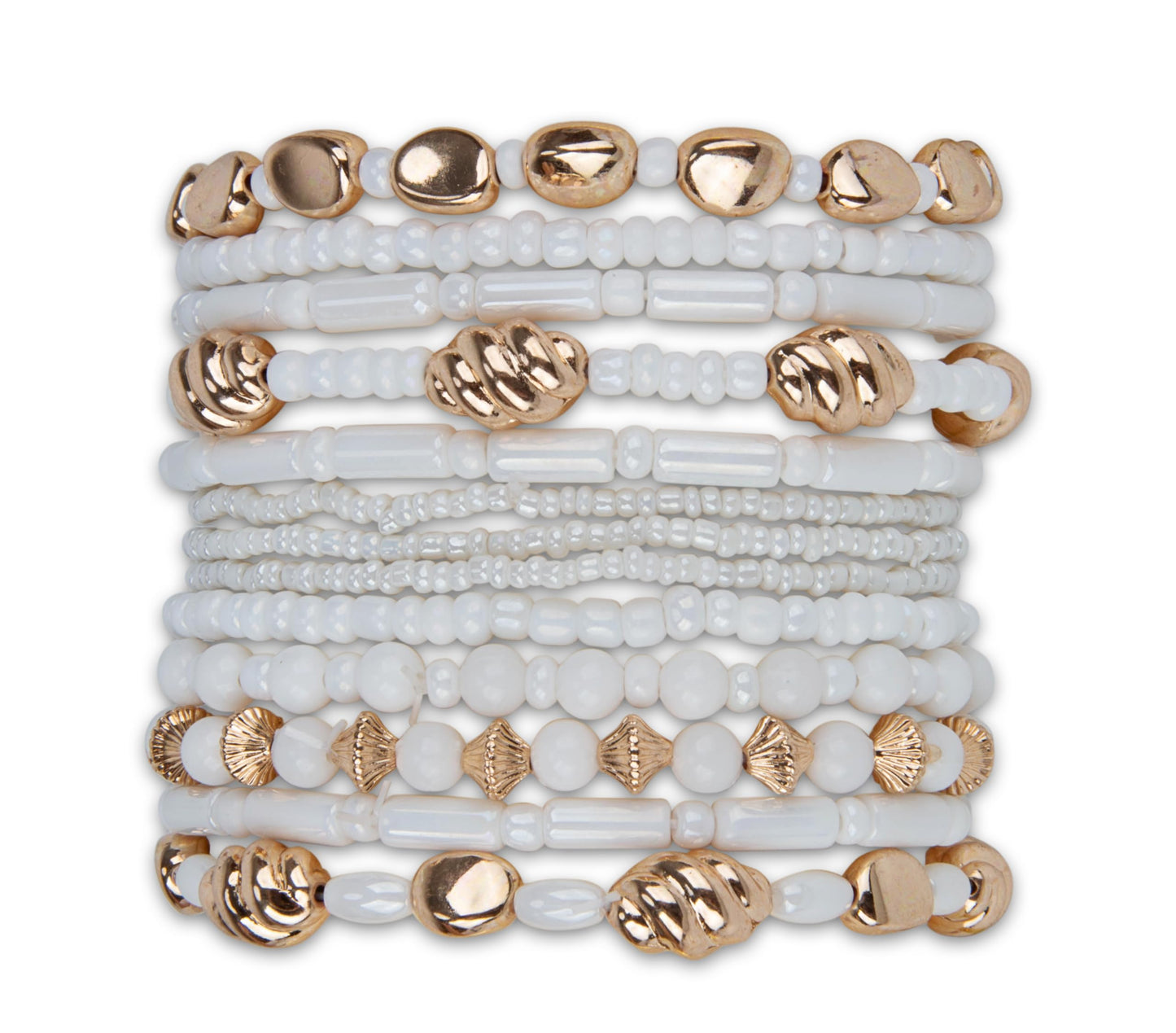 SPUNKYsoul stretch bracelet (White and Gold)