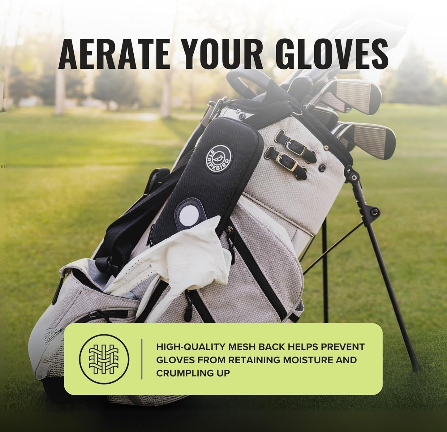 Stripebird - Original Performance Golf Glove Holder - Protect and Keep Gloves Dry - Moisture Free Storage Organizer Case