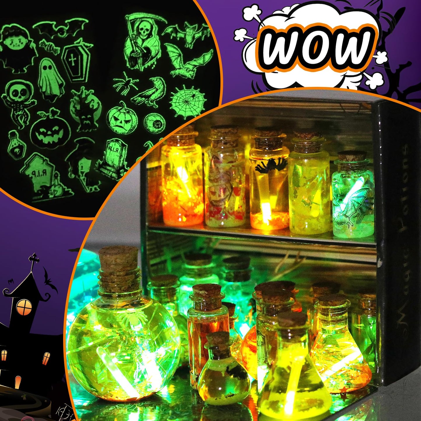LDomet Magic Potions Craft Kit for Kids - Mix 20 Glow Witch Potion Bottles, Fairy Magic Potions Making Kit - Christmas Decorations Birthday Gifts for Girls Boys 6 7 8 9 10+