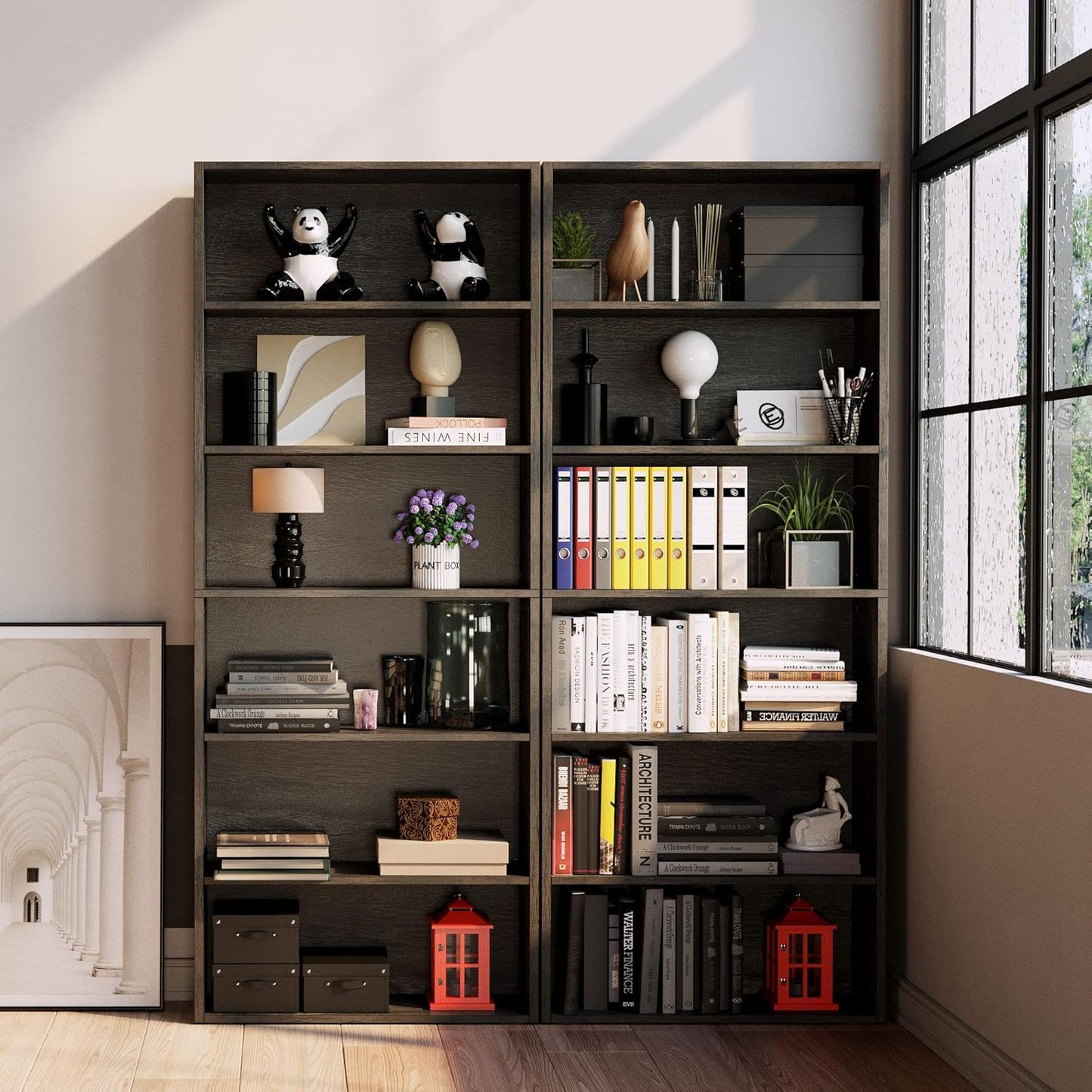 IRONCK Bookshelves and Bookcases Floor Standing 6 Tiers Display Storage Shelves 70 in Tall Bookcase Home Decor Furniture for Home Office, Living Room, Bed Room