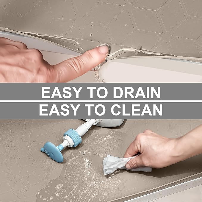 Under Sink Mat, 31" x 22" Waterproof Silicone Under Sink Tray for Kitchen & Laundry Cabinets, Kitchen Cabinet Shelf Protector, Up to 3.2 Gallons Liquid, Fits 36 inch Standard Cabinet(Apricot)