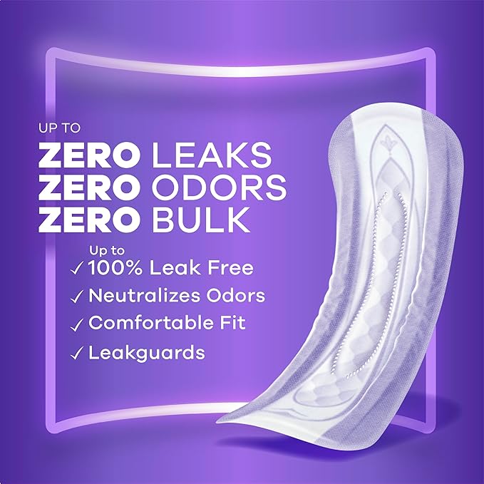 Always Discreet Adult Incontinence Pads for Women, Moderate Absorbency, Long Length, Postpartum Pads, 54 Count