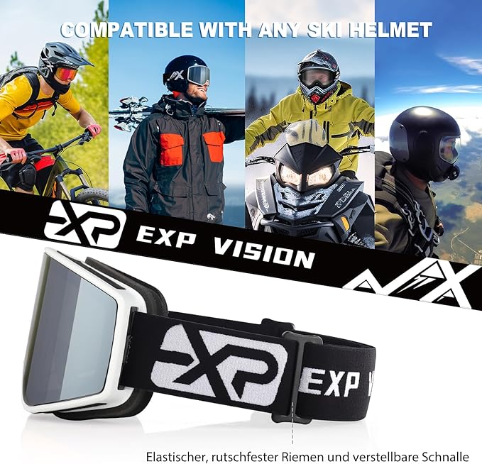 EXP VISION Ski/Snowboard Goggles Parent-child Snow Goggles Over Glasses for Men, Women Youth Kids
