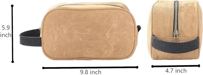 Heavy Duty 16 OZ Waxed Canvas Tool Bag, Multi-purpose Tool Pouch Tote Bags (Khaki)