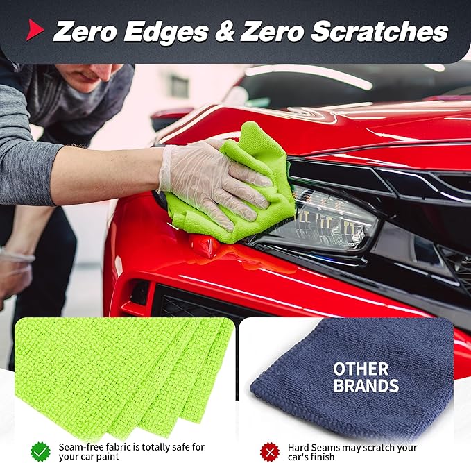 FIXSMITH Microfiber Cleaning Cloth, 400 Pack Shop Towels, Lint-Free Car Wash Towels, All-Purpose Absorbent Cleaning Rags for Housekeeping, Dust Cloth for Office, Mechanic, Automotive （12inx12in）