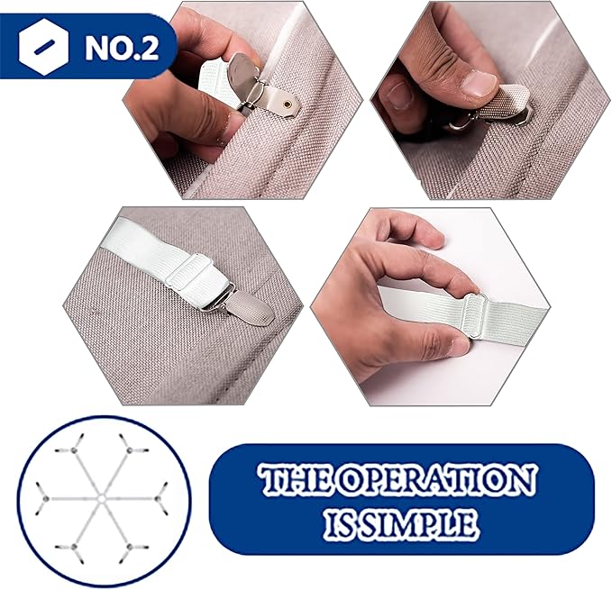 TGOOD Bed Sheet Holder Straps, Mattress Cover Clips to Hold Sheets in Place, Adjustable Bed Bands, Elastic Grippers,Fasteners,Keepers,Suspenders Fitted for Bedding,stayers, Bedsheet Tie Downs