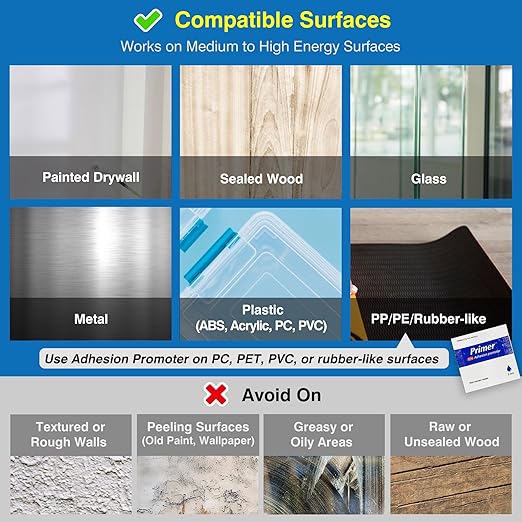 Double-Sided Removable Tape – 0.39" x 16.5 FT Heavy Duty PE Foam Mounting Tape with Adhesion Promoters – Wall-Safe Waterproof Damage-Free for Posters, Picture Hanging & Painted Walls