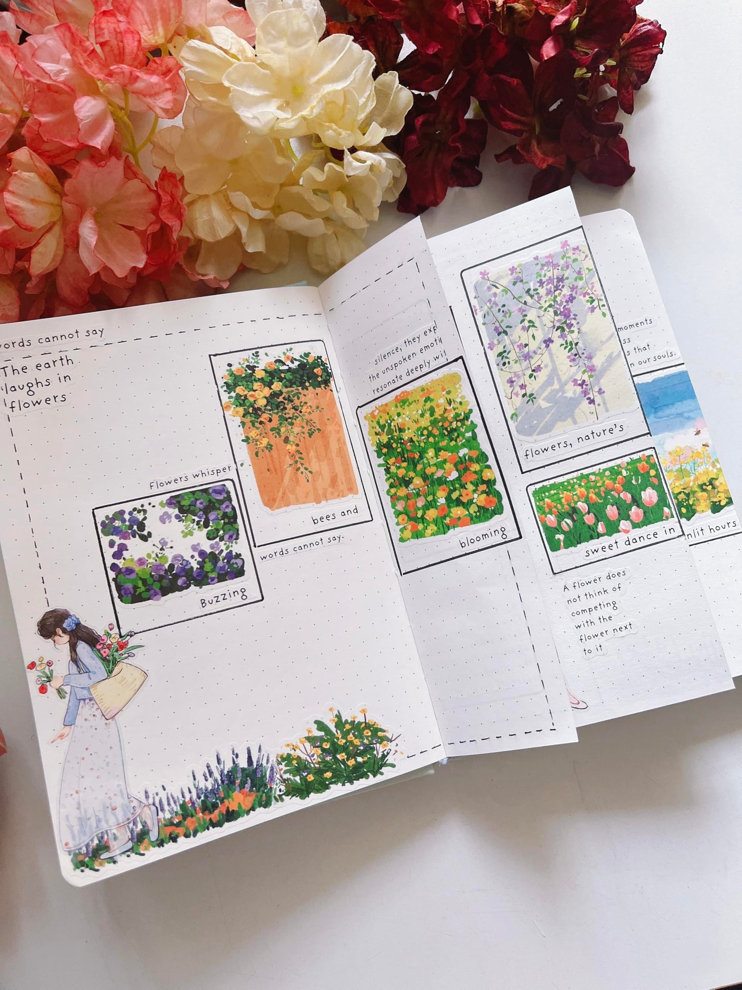 WT Spring Oasis Washi Tape Sticker Set, 3 Rolls, Original Designs, Nature-Inspired Floral Decorative Masking Tape, Wide Craft Tape, Bujo Planner Supplies, Adhesive Wrapping Tape, DIY Paper Tape