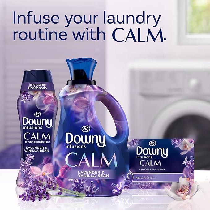 Downy Infusions Laundry Fabric Softener Liquid, Calm, Lavender & Vanilla Bean, 56 Fl Oz