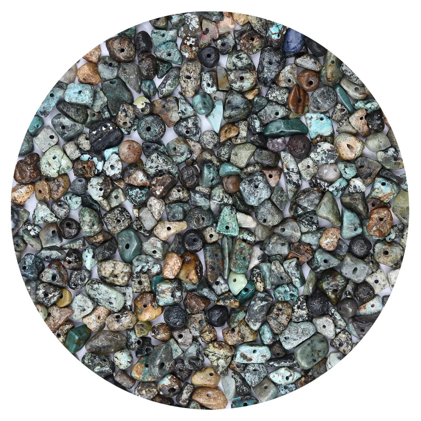 Natural Chip Stone Beads 450pcs African Turquoise Chips 5-8mm Genuine Real Irregular Healing Crystal Rocks Hole Drilled DIY Loose Gemstone Beads for Jewelry Making Bracelet Earrings Necklace Crafting