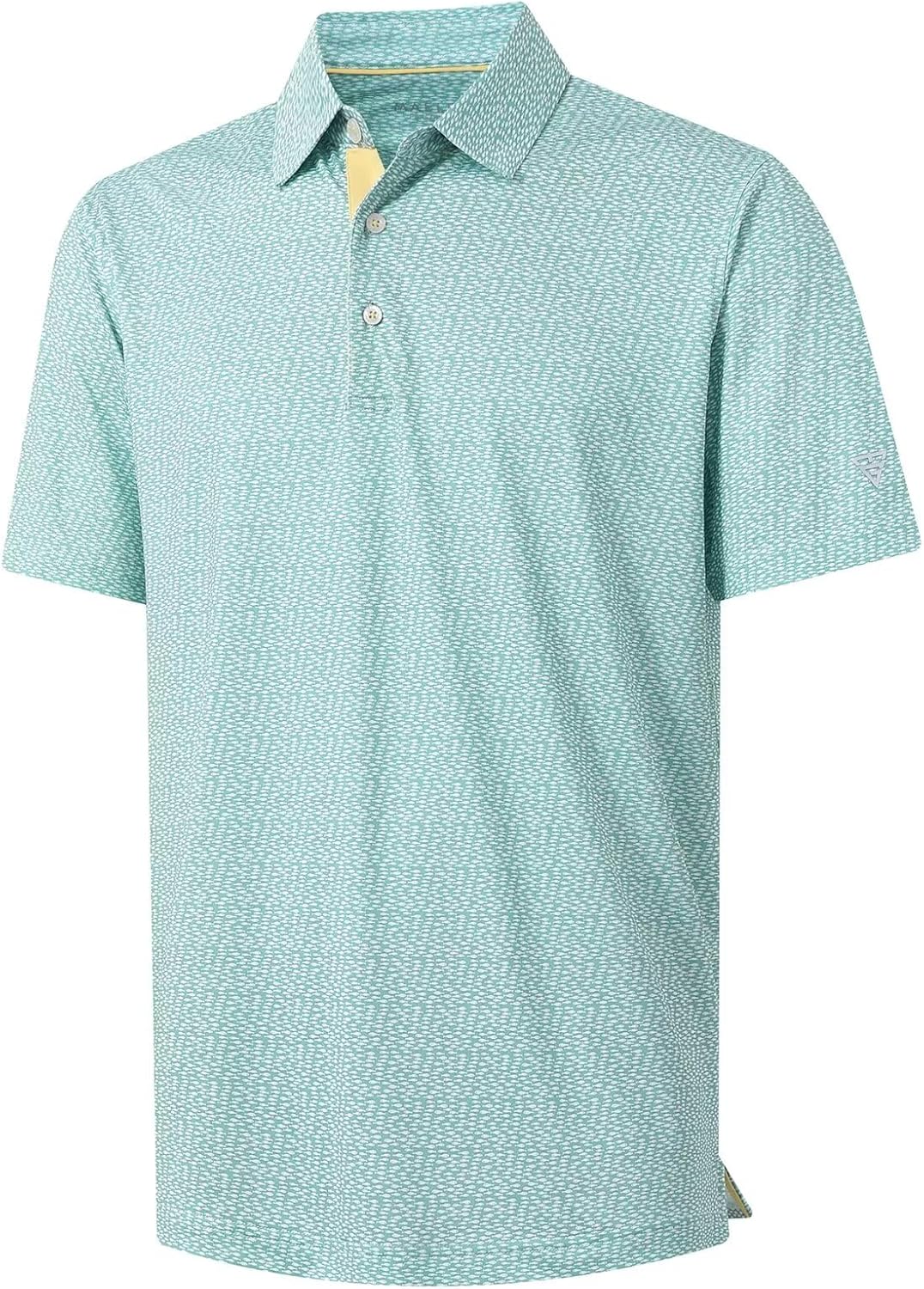 M MAELREG Mens Golf Shirt Short Sleeve Dry Fit Print Moisture Wicking Performance Patterns Collared Polo Shirt