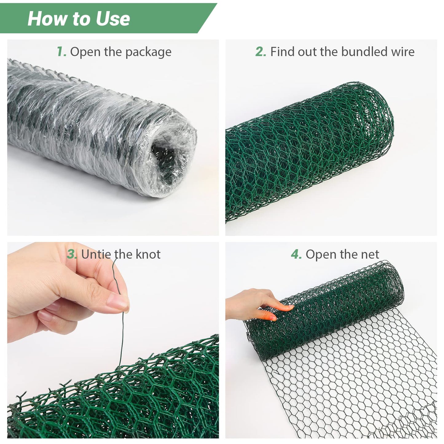 Chicken Wire for Floral Arrangements,13.78 x 118 Inch Lightweight Galvanised Hexagonal floral Chicken Wire Green Florist Wire for Garden Poultry Netting for Garden Protection with Wire Ties and Pliers