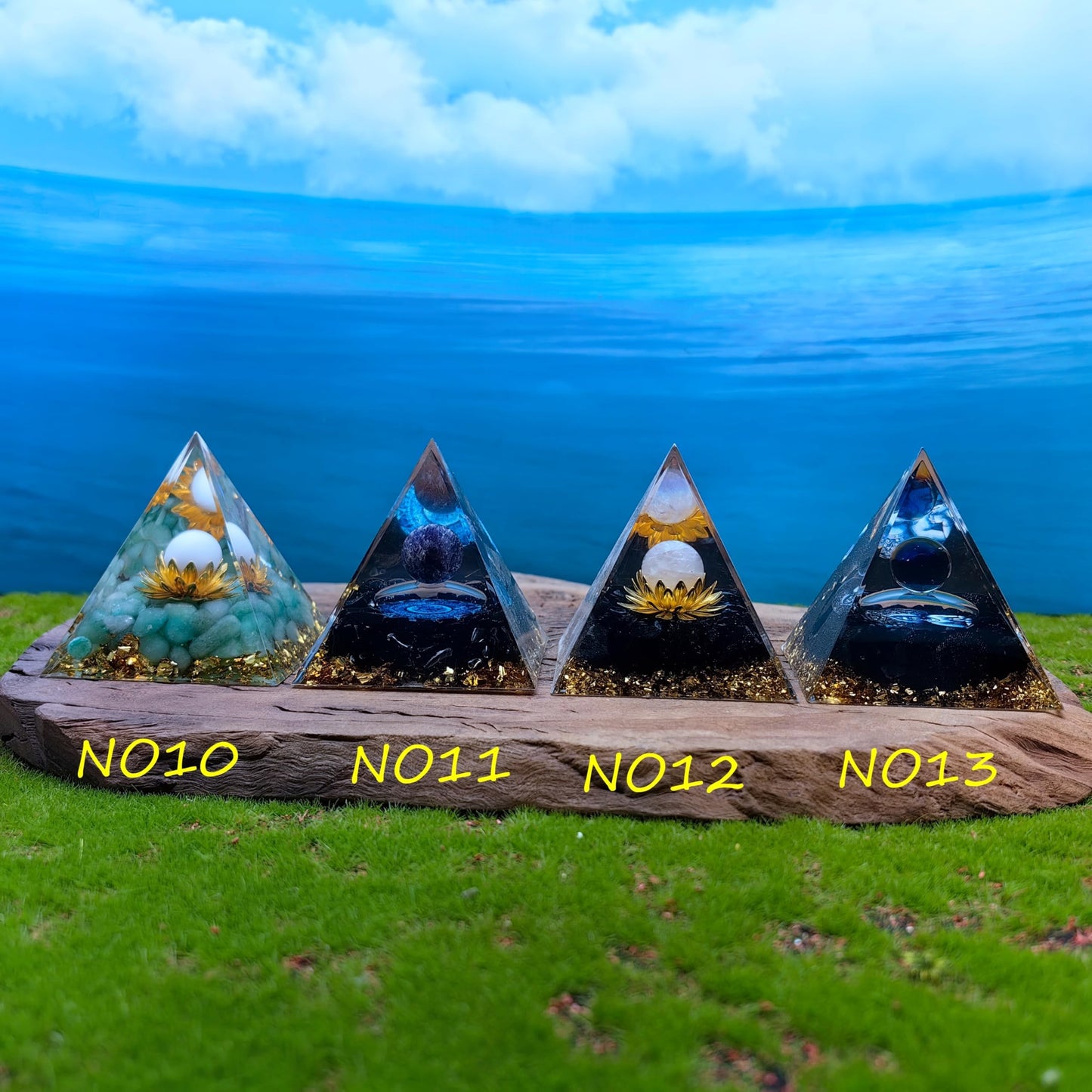 Healing Crystals Orgone Pyramid for Positive Energy, Stress Reduction, and Attracting Wealth and Luck Reduce Stress and Promote Healing with this Crystal Pyramid Home Decor (NO2,6cm)