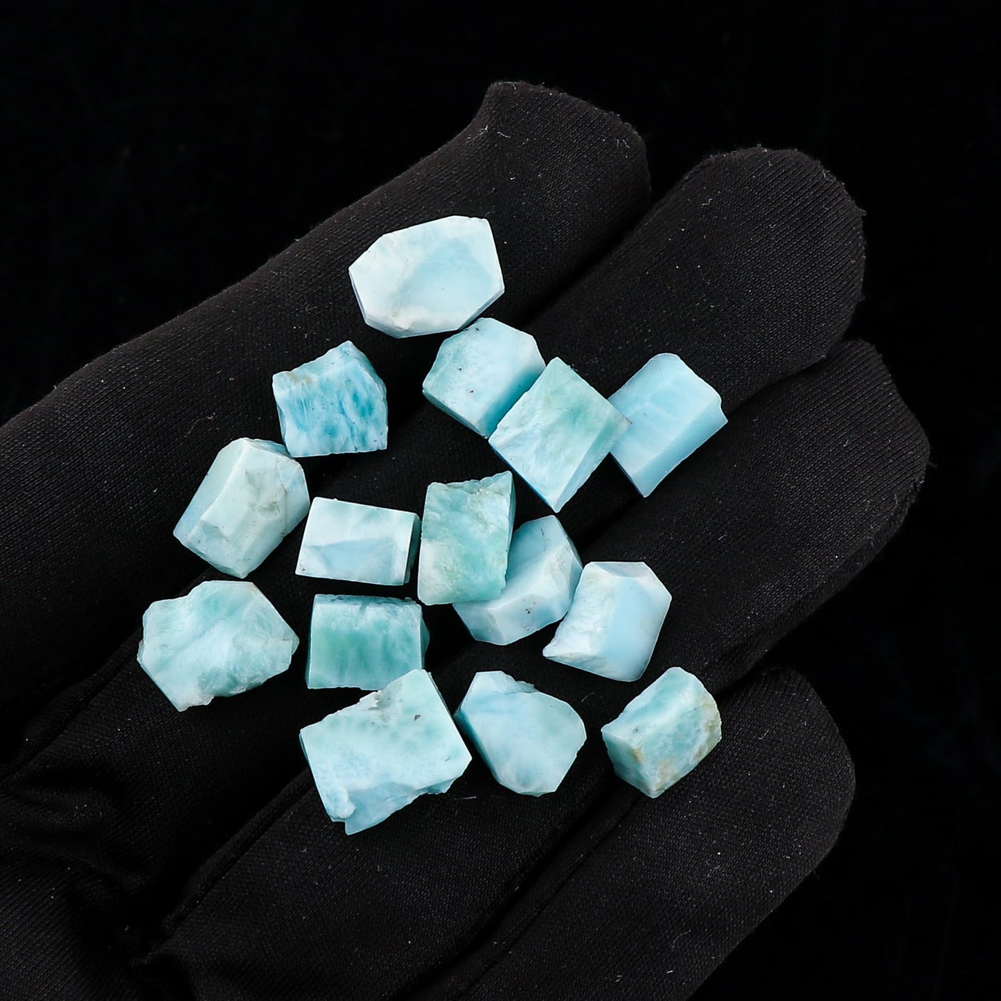 CRYSTALIS Wholesale 25pcs Natural Sea Blue Raw Larimar Pectolite, Loose Gemstone Bulk Rough Jewelry Making Supply, Chakra & Healing Raw Stones, Wire Wrapping, DIY, Gem Collection, 7-10mm