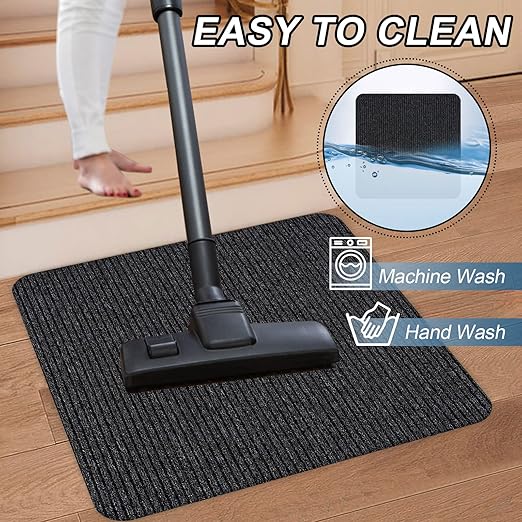 Stair Treads for Wooden Steps, Non-Slip Stair Runner Indoor Outdoor Stair Tread Mats Covers Pads, 31" x 31"Matching Staircase Step Runner for Elders, Kids and Dogs (31" X 31", Black)