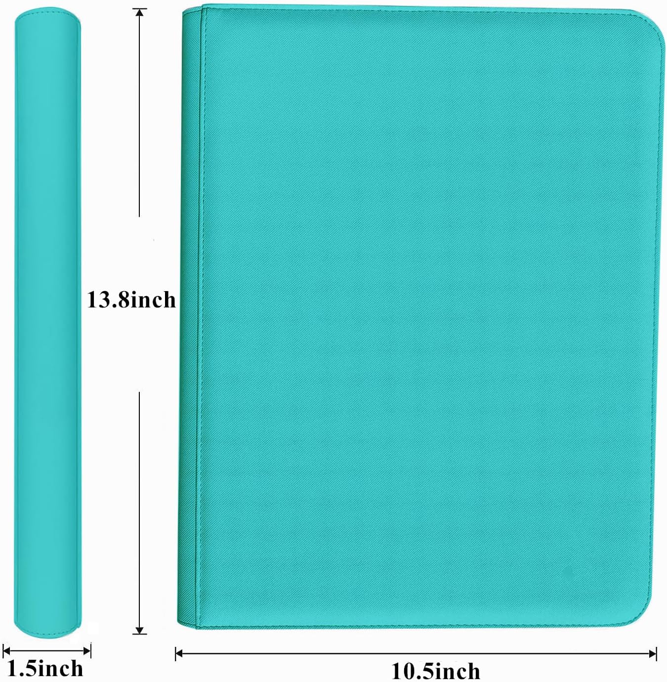 9-Pocket Zippered Trading Card Binder, 864 Pockets Double-Sided Side-Loading Card Organizer Album, PU Leather Card Holder Protector for MTG, TCG, Sports Cards (Teal)