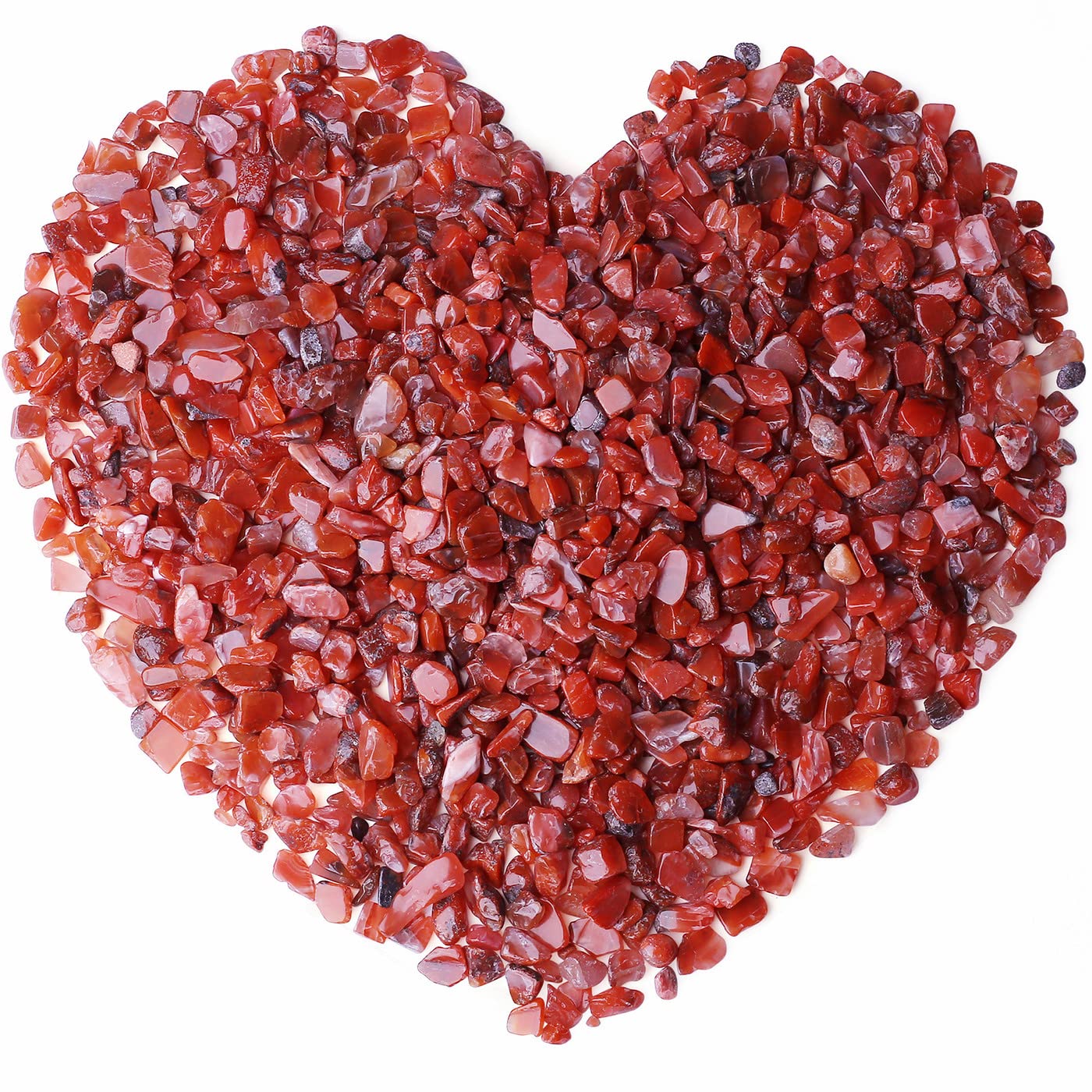 Red Carnelian Crystal Polished Rocks 0.3-0.4" Tumbled Reddish Brown Agate Stones Chips Quartz Stone Crushed Healing Crystals Natural Gem Home Decoration Aquarium Plants Vase Filler Ornament 0.6lbs