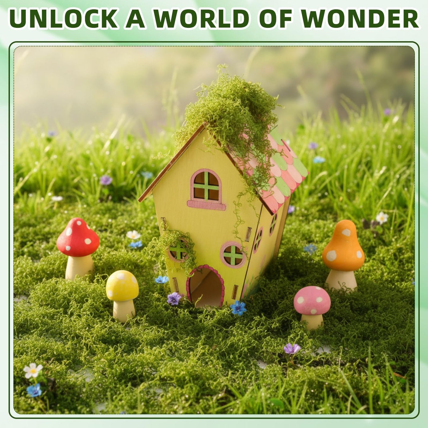 DoubleFill 6 Sets Wooden Fairy House Craft Kit for Kids - Classroom DIY Fairy Garden with Paints & Decorations - School Arts Crafts & Birthday Gift for Activity Party Decor (Classic Style)