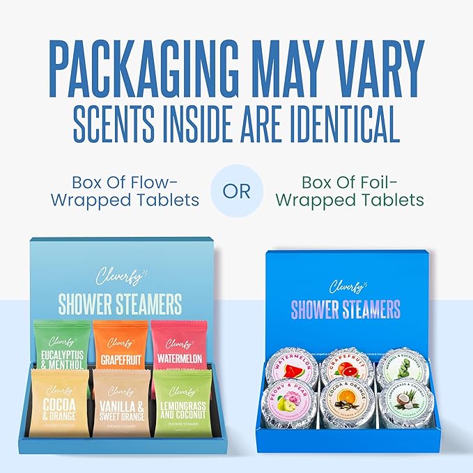 Cleverfy Shower Steamers Aromatherapy – Stocking Stuffers for Teen Girls, Women and Wife – Christmas Gifts for Teens and Women – White Elephant Gifts for Adults – 6 Tablets