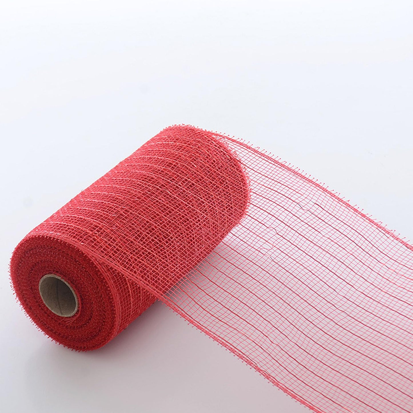 JStnana Red Deco mesh 6 inch, 4 Rolls Christmas Mesh Ribbon 30 Feet Each Roll Metallic Foil Decorative Mesh Rolls Fabric DIY Craft Wreath Making Supplies for Chirstmas Wreath Swags Home Party Decor