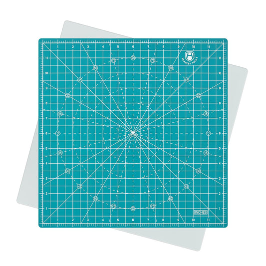 Headley Tools 12"x12" Rotating Cutting Mat, Self Healing Mat with 360-Degree Rotation & Anti-Slip Base, Sewing Board Cutting Mat Perfect for Fabric Quilting Leather Hobby Project, Turquoise