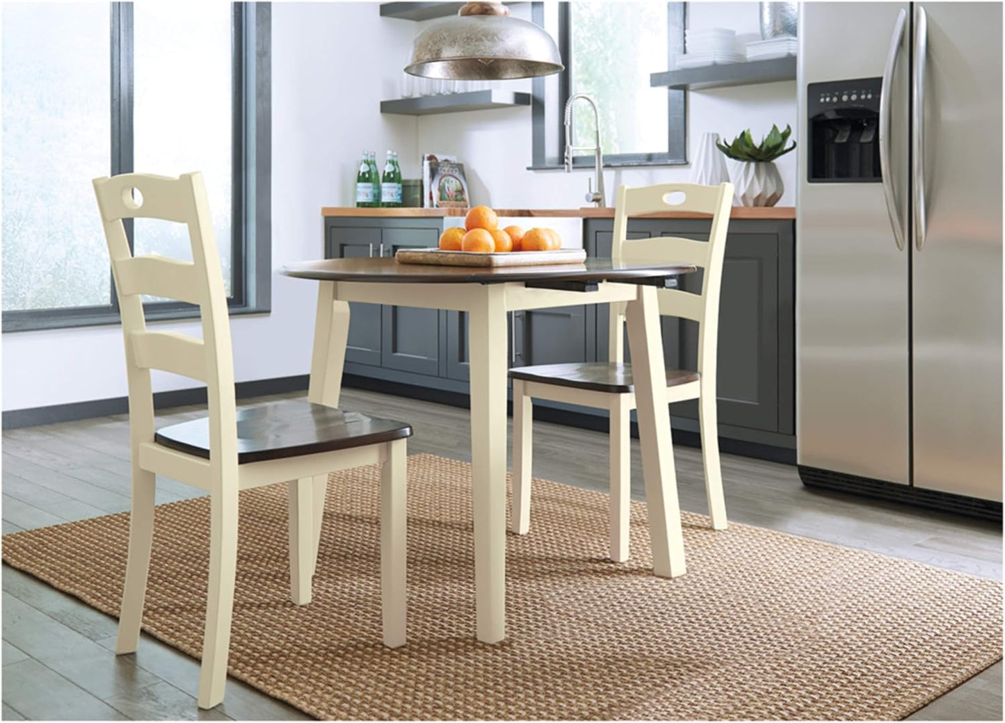 Signature Design by Ashley Woodanville Dining Room Table, Two-Tone White