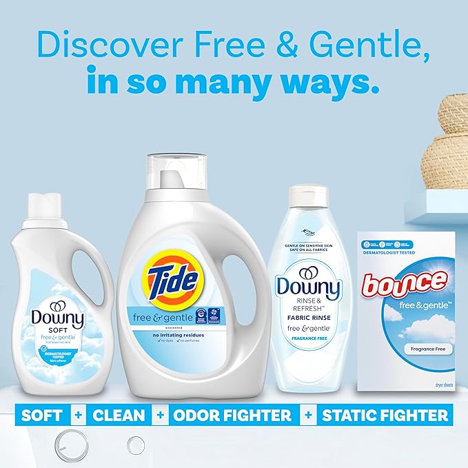 Tide Free & Gentle Liquid Laundry Detergent, 113 Loads, 149 fl oz, Tide Laundry Detergent, Clean Laundry Detergent