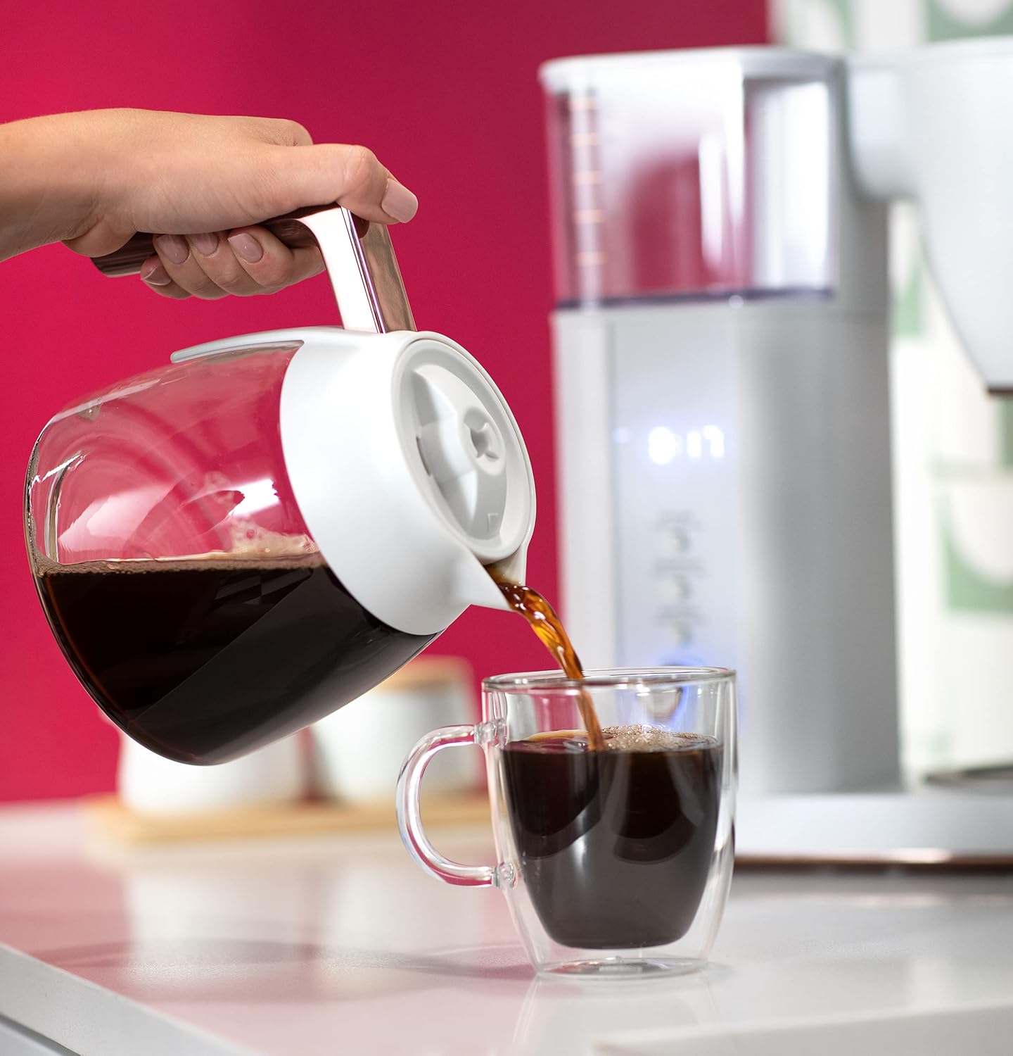 Café Specialty Drip Coffee Maker | 10-Cup Glass Carafe | WiFi Enabled Voice-to-Brew Technology | Smart Home Kitchen Essentials | SCA Certified, Barista-Quality Brew | Matte White