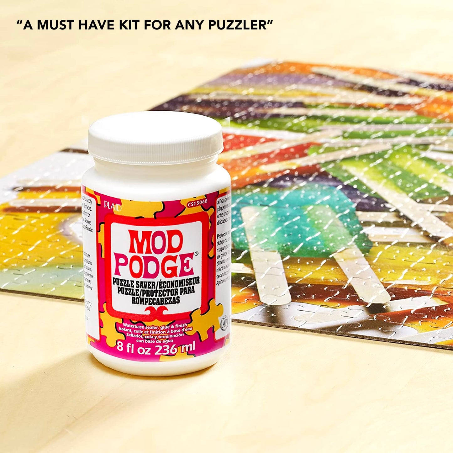 Mod Podge Puzzle Saver Glue Kit, Adhesive Brushes for Jigsaw Puzzles, Boards, Mats, Pixiss Accessory Kit with Glue Spreaders, Gloves, Brushes, Palette Knife Set