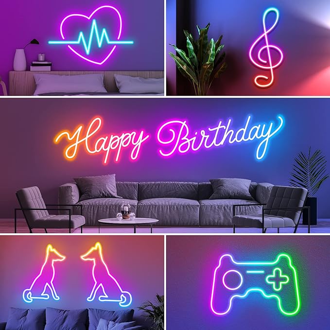 AILBTON 200Ft Neon Rope Lights,Flexible Led Rope Lights Control with App/Remote,Multiple Modes Music Sync Gaming RGB Led Neon Lights for Bedroom Outdoor
