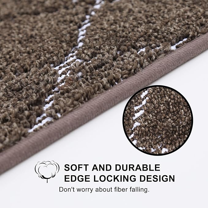 BEQHAUSE Stair Treads Non Slip Stair Runners for Wooden Steps Machine Washable Stair Rugs Soft Polyester Stair Runner Mats for Dogs Kids Brown Carpet Stair Treads,4PCS