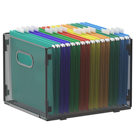 samstar Hanging File Organizer, Mesh File Folder Organizer File Crate File Cabinet Inserts Storage Box, Letter Size