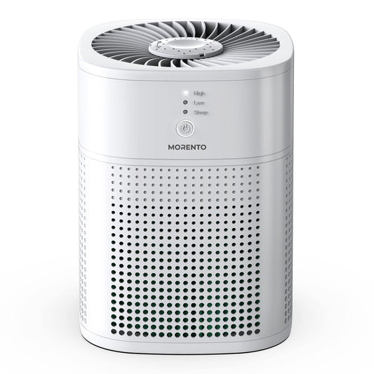 MORENTO Air Purifiers for Bedroom, Room Air Purifier HEPA Filter for Smoke, Allergies, Pet Dander Odor with Fragrance Sponge, Sm