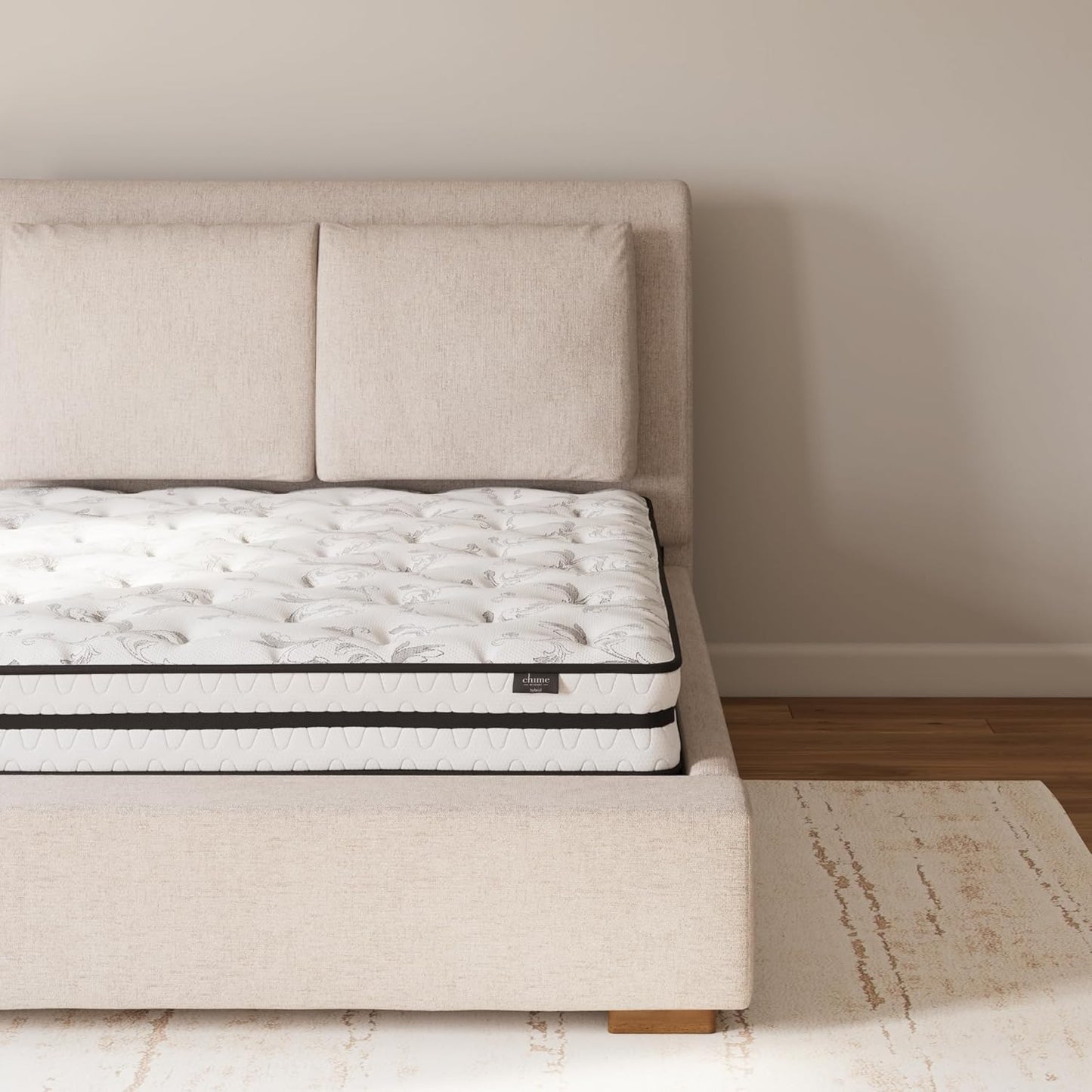 Signature Design by Ashley M69541 King Size Chime 8 Inch Medium Firm Innerspring Pressure Relief Quilt Foam, Fiberglass Free, Mattress in A Box