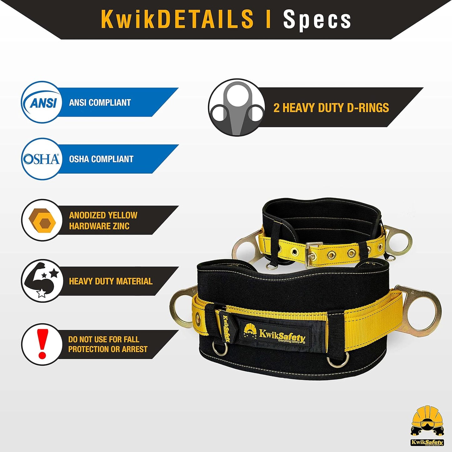 KwikSafety - Charlotte, NC - Copperhead Safety Lanyard [KIT] Single Leg No Shock Absorber ANSI OSHA Work Positioning Lanyard