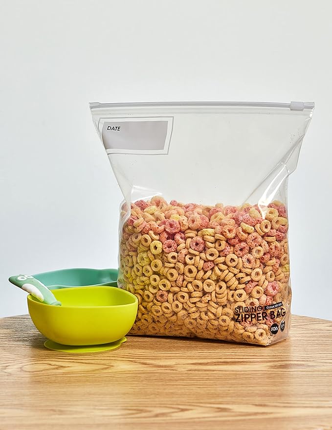 2 Gallon Slider Storage Bags- 80 Count, Featuring Expandable Bottom, Zero BPA, Microwave-Safe(4 boxes of 20)