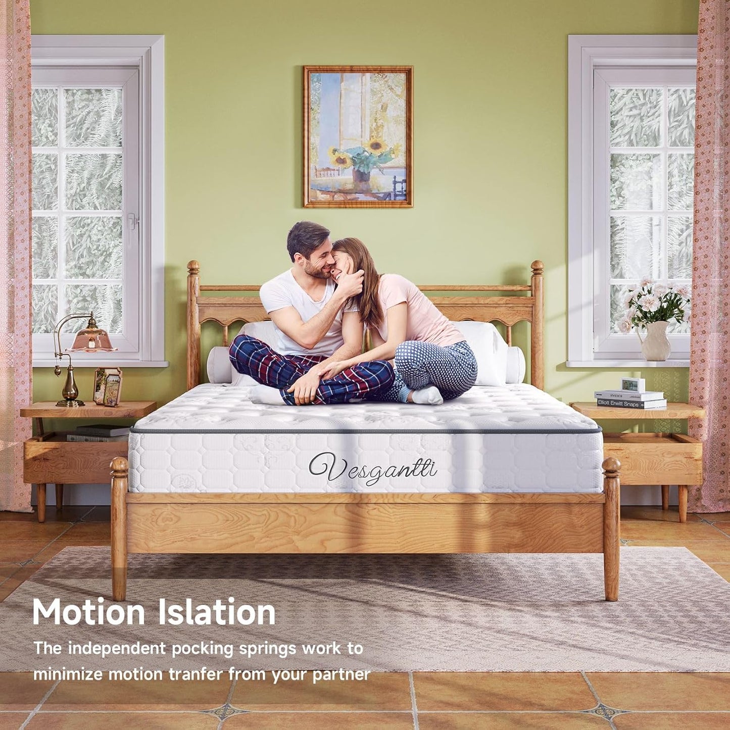 Twin XL Mattress 10 Inch-Hybrid Mattress in a Box-Individual Pocket Springs with Breathable Memory Foam College Dorm Room Essentials-Extra Long Twin Size Bed-Medium Firm Feel for Youth and Kids