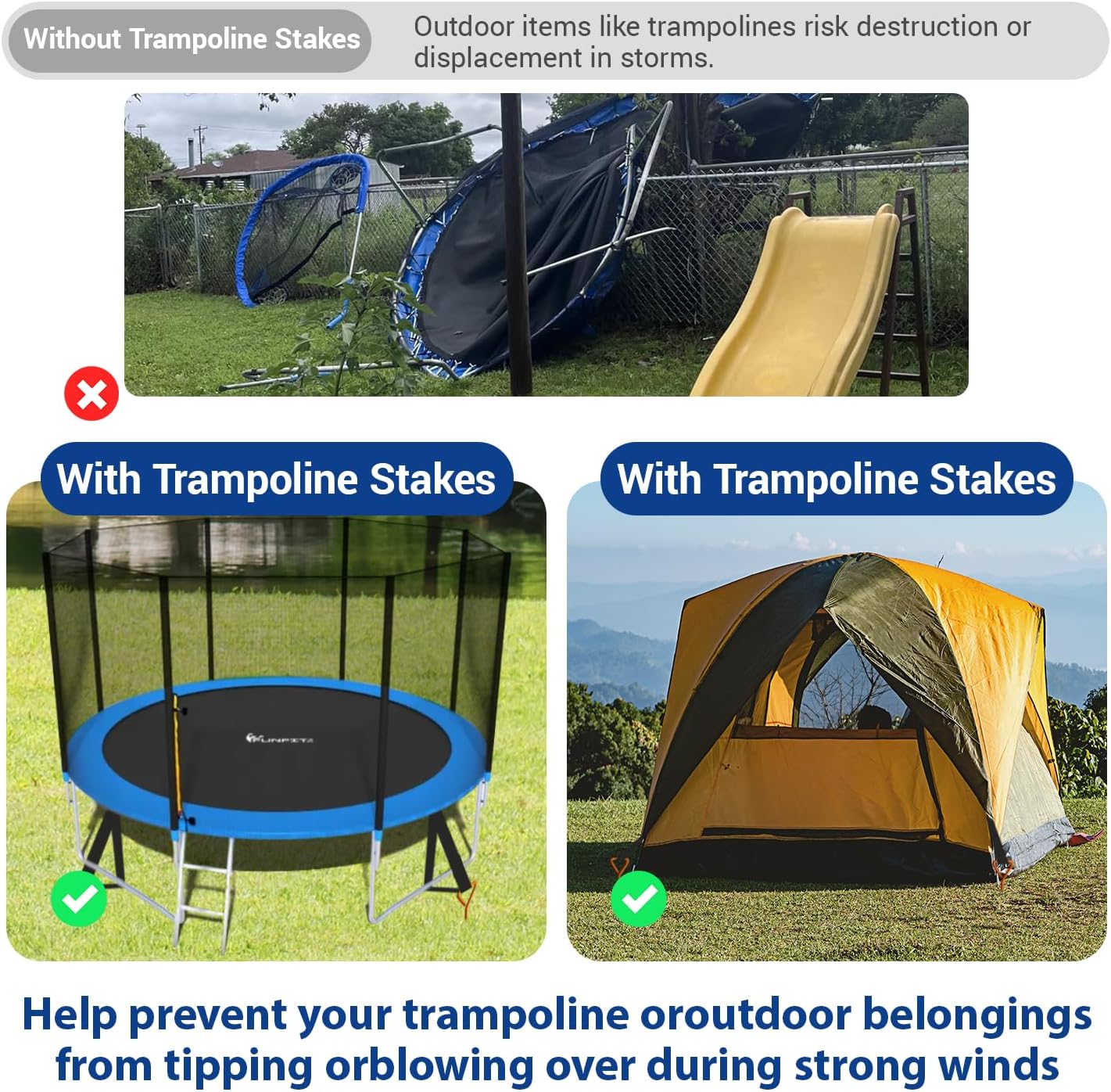 Tradesparker Heavy Duty Trampoline Anchor Kit