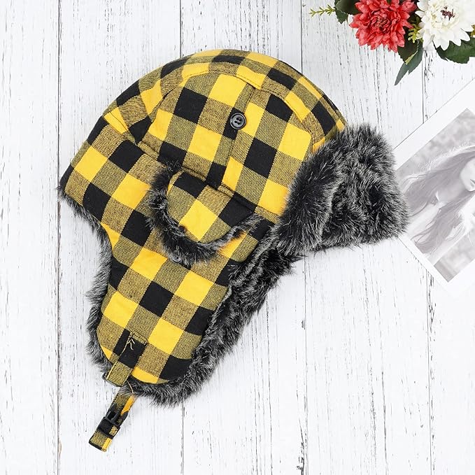 ONWAY Trapper Hat Winter Hats for Women Men with Faux Fur Ear Flaps