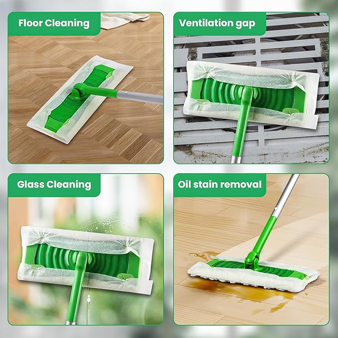 60 Count for Swiffer Dry Cloths Compatible with Swiffer Sweeper, Sweep & Mop Deluxe 2-in-1 Floor Mopping and Limited Edition Pink Wicked, Cleaning Dust and Hair, for Swiffer Dry Sweeping Cloths