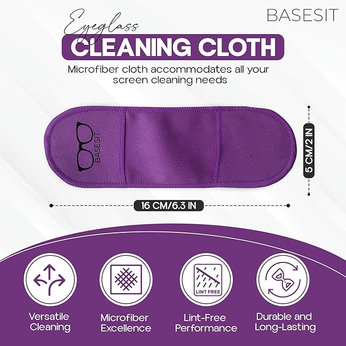 Eyeglass Cleaner Cloth 4 Pack, Eye Glasses Cleaner Wipes, Lens Cleaner, Anti-Scratch, Screen Cleaning Cloth, Eyeglass Cleaning Cloth, Lens Cloth, Eye Glasses Cleaner Cloth (Orange/Purple)