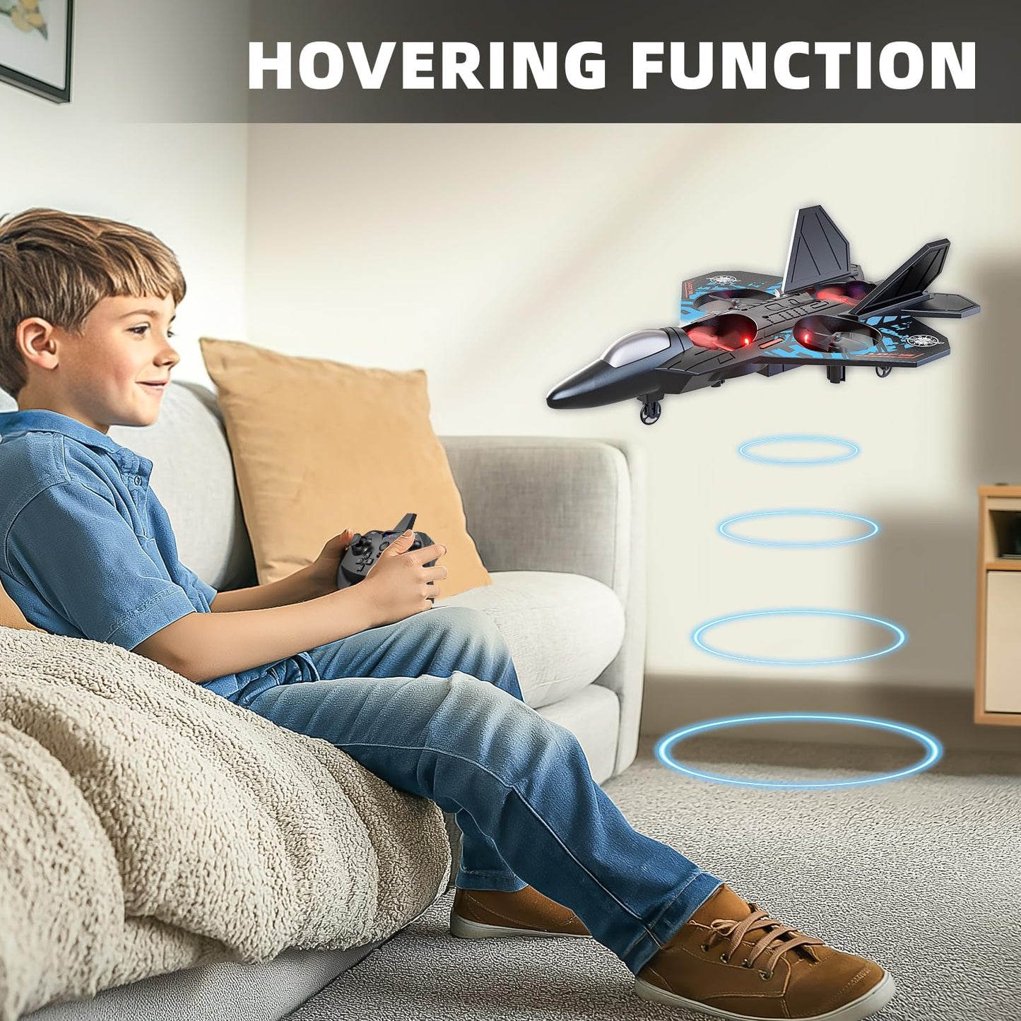 MSKOLER Foam Remote Control Airplane for Kids 8-12, 2.4 GHz RC Plane with Colorful Lights, 360° Flips & Stunt Roll, RC Airplane Toy for Boys and Girls Ages 8-16, Boy Toy for Kids and Adults