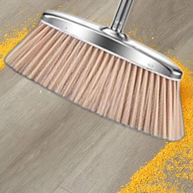 Broom Kitchen Dustpan - 700g Metal Dustpan, Standing Set, Floor Brush with Holder | Upright Cleaning Kit for Homeowners, Stainless Steel Equipment, Easy-to-Use Dust Collector, Perfect Bedroom Living