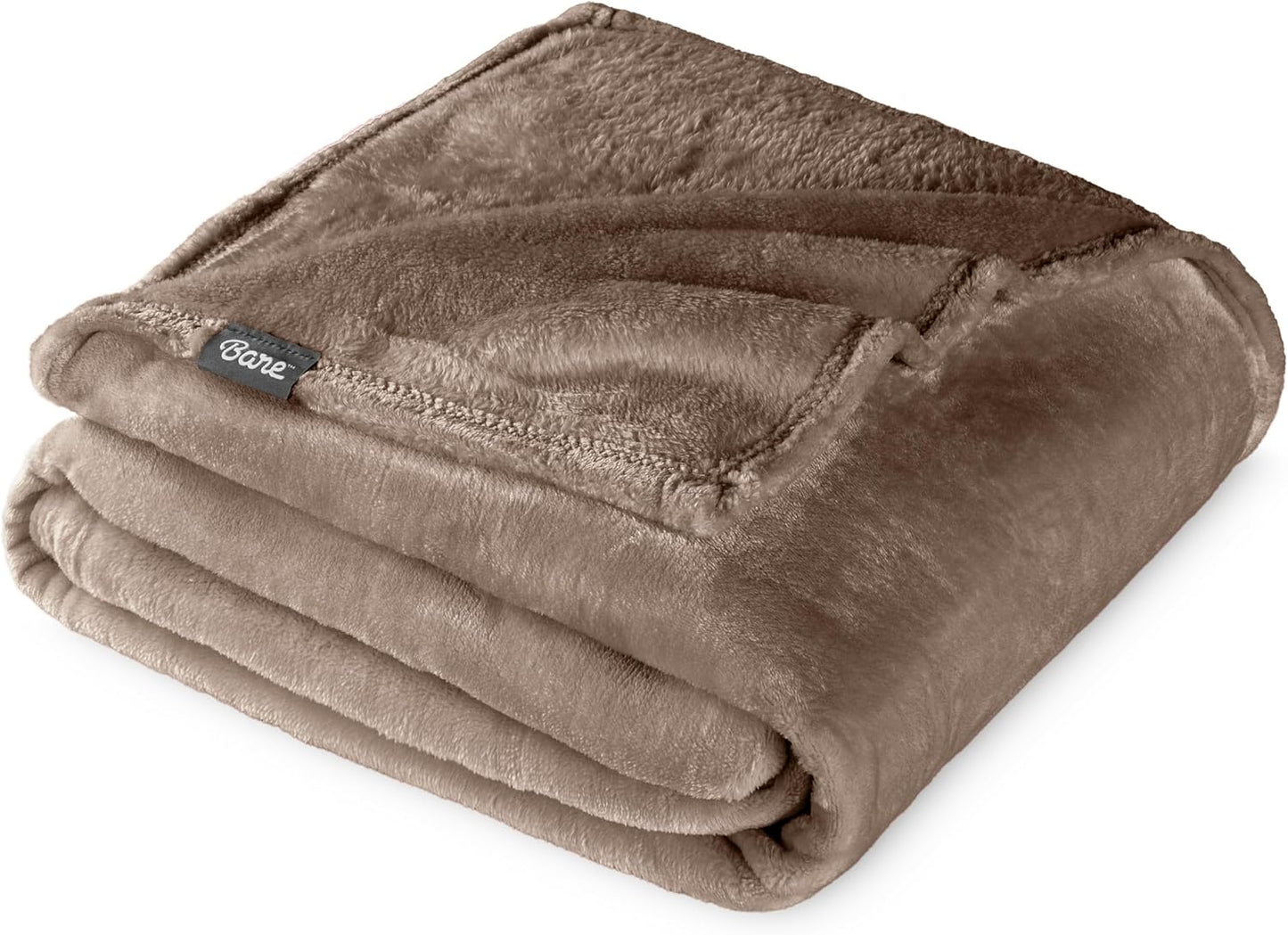 Bare Home Fleece Blanket - Full/Queen - Ultra-Soft Lightweight for Bed, Sofa, and Couch - Luxury Microplush - Cozy Warm Blanket (Full/Queen, Taupe)