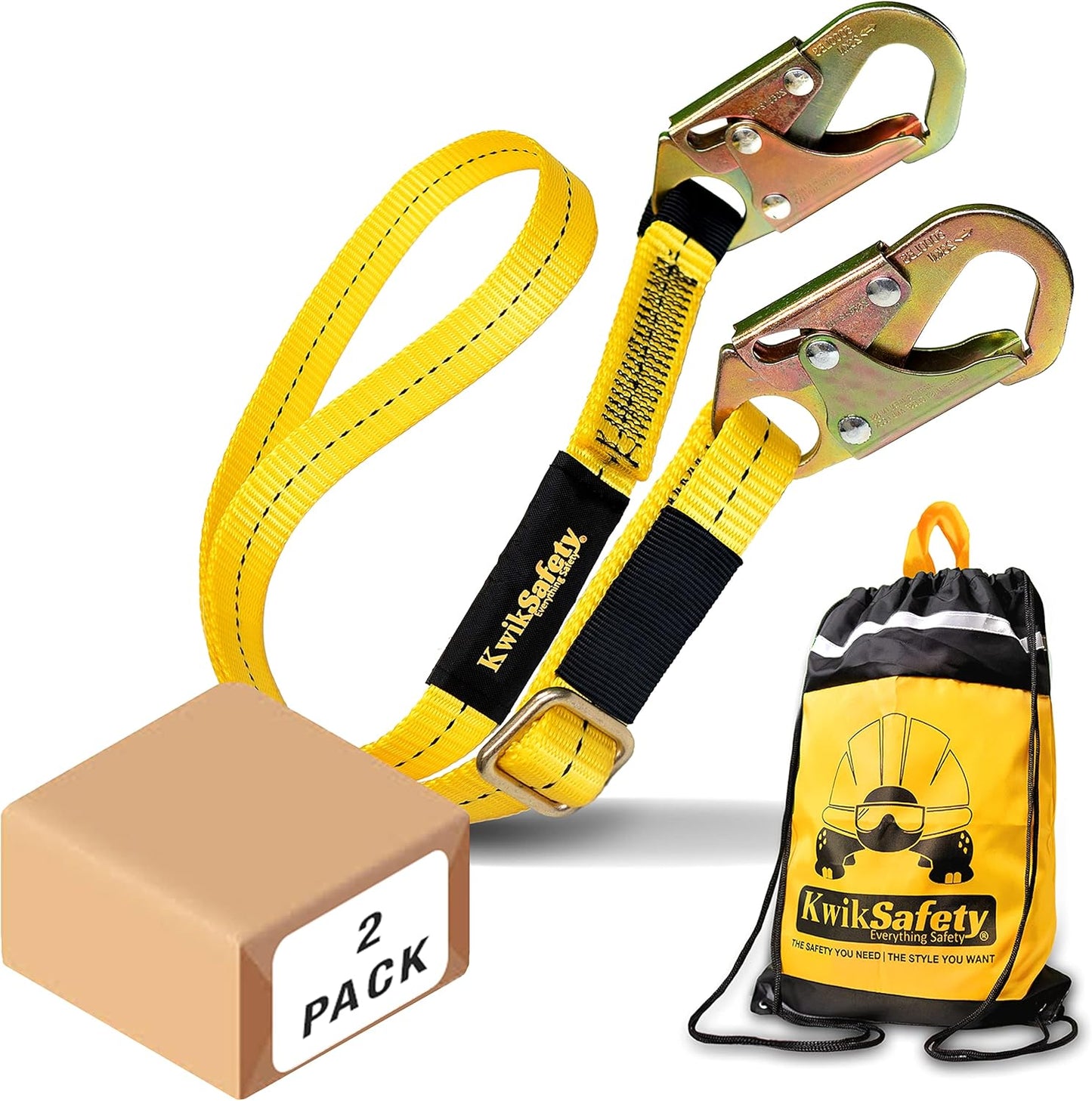 KwikSafety - Charlotte, NC - Copperhead Safety Lanyard [2 Pack] Single Leg No Shock Absorber ANSI OSHA Work Positioning Lanyard