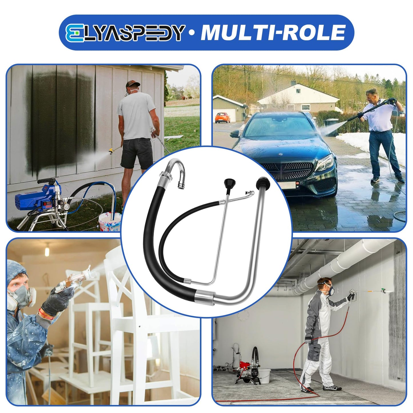 2026 New Stainless Steel Suction Hose and Reflux Line Sets,Compatible With Graco 390 395 490 495 595 And Tongshan T300 500 Airless Spraying/Line Painting Machine,Airless Paint Sprayer Accessories