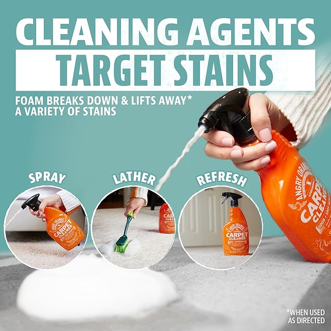 ANGRY ORANGE Foaming Carpet & Upholstery Cleaner for Dog Urine and Stains - Citrus - 24 oz