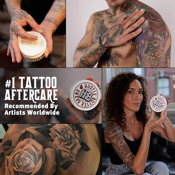 Hustle Butter Deluxe – Tattoo Butter for Before, During, and After the Tattoo Process – Soothing Lubrication – 100% Vegan Replacement for Petroleum-Based Products – 5 oz (2 Pack)