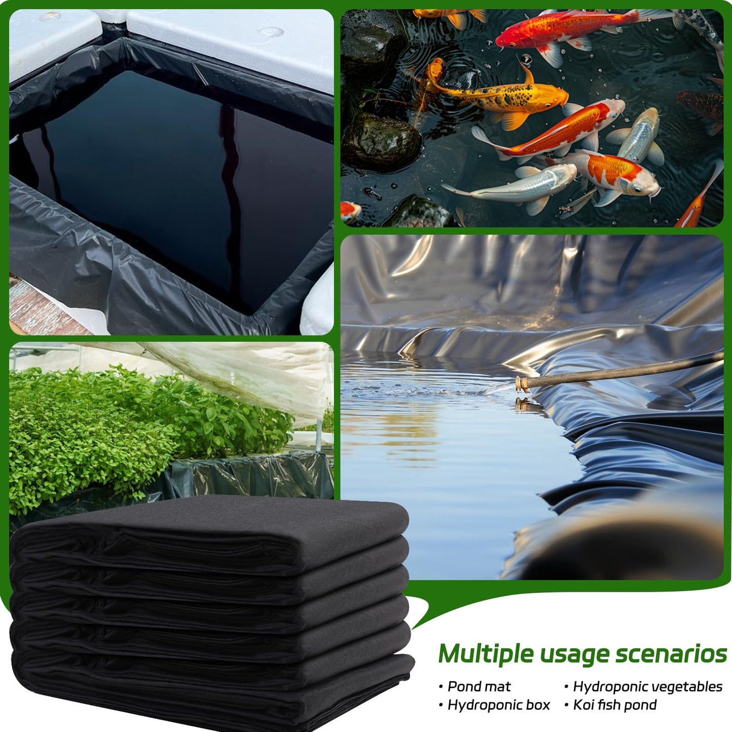 KEPYDRMTF 7 x 10 Feet Pond Liner Underlayment, Outdoor Ponds Underlayment, Non-Woven Geotextile with 15 U-Pins for Landscaping Streams Fountains and Garden Waterfall